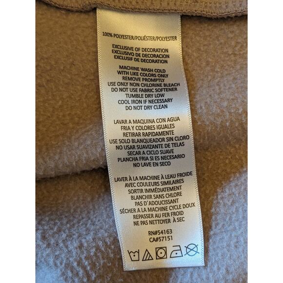 Calvin Klein Performance Fleece Jacket Women Large Zip Beige Pink Soft Warm Cozy - Picture 12 of 12